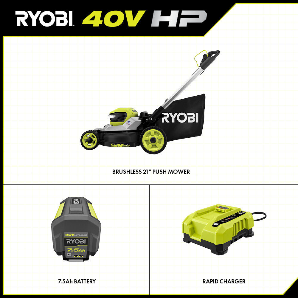 40V HP BRUSHLESS 21" MULTI-BLADE PUSH MOWER KIT Image 3