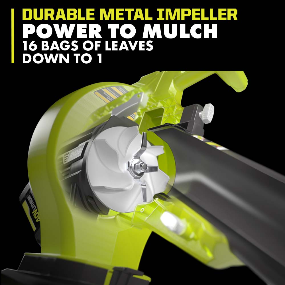 40V VAC ATTACK LEAF VACUUM/MULCHER KIT Image 4