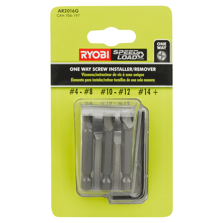 One-Way Screw Remover/Installer Set with Sleeve (3 PC.)
