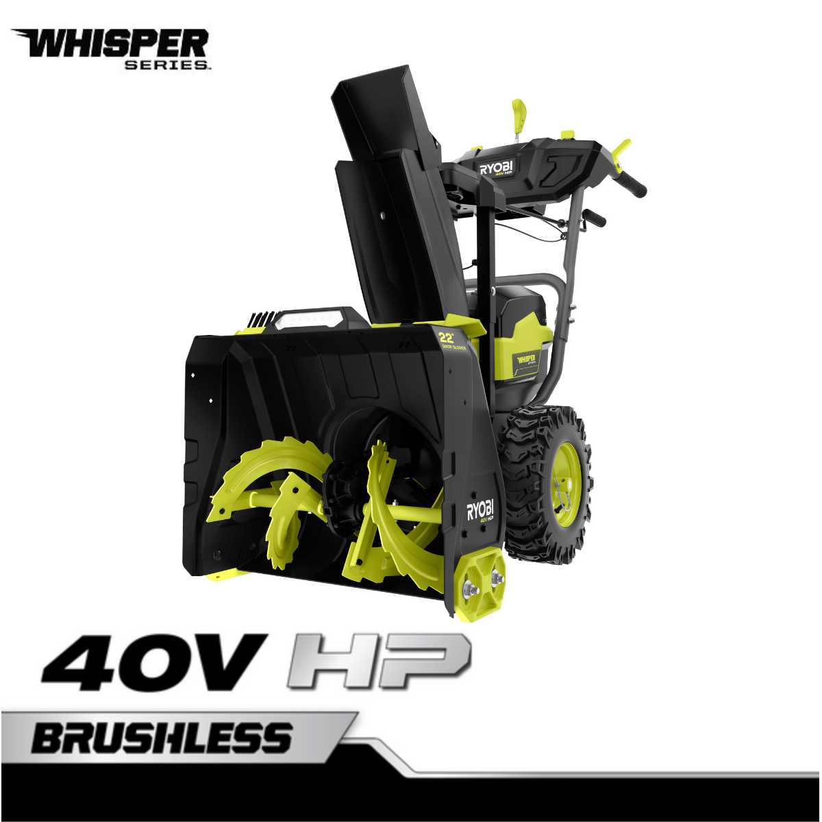 40V HP BRUSHLESS WHISPER SERIES 22" TWO-STAGE SNOW BLOWER KIT image 1