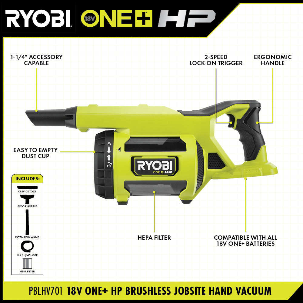 18V ONE+ HP BRUSHLESS JOBSITE HAND VACUUM Image 2