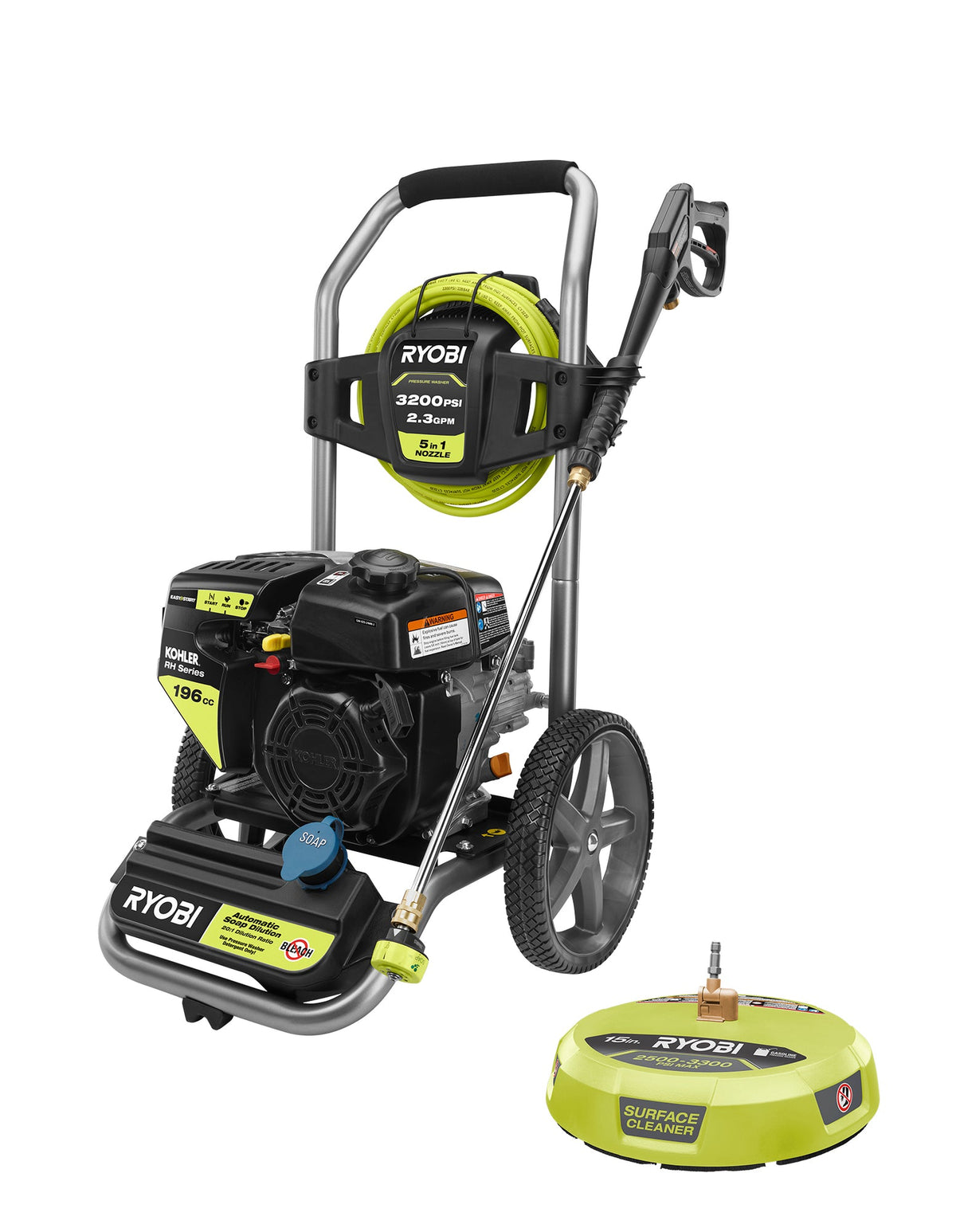 3200 PSI KOHLER GAS PRESSURE WASHER with 15" Surface Cleaner Image 2