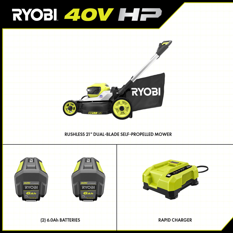 40V HP BRUSHLESS 21" SELF-PROPELLED MULTI-BLADE MOWER KIT Image 3